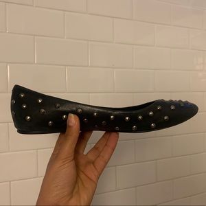 Studded black flats